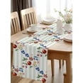 thumbnail image 2 of Farm Fruits Cherries Blueberry Table Runner-36 Inch Long Green White Striped Table Runners Linen Burlap Tablerunner for Kitchen Dining Room Holiday Party, 2 of 9