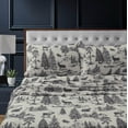 thumbnail image 3 of Mountain Toile Heavyweight 200-GSM Cotton Flannel Printed Extra Deep Pocket Sheet Set, 3 of 3