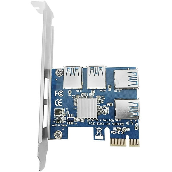 9daysminer PCI-E to 4 Port USB3.0 Expansion Card Adapter X1 Riser Miner Card PCI Express Extender Adapter Board