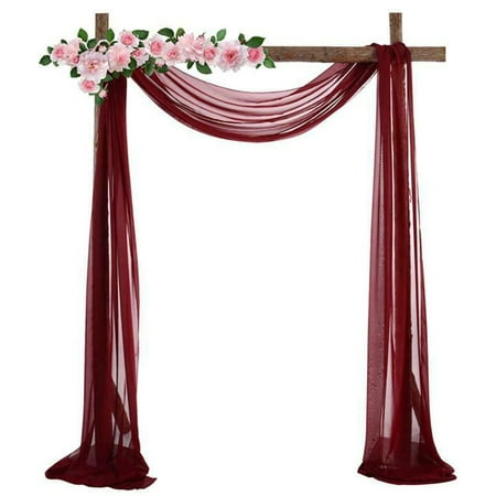Image of Fule Chiffon Wedding Arch Fabric Backdrop Drape Curtains Scarf Bridal Ceremony Party