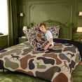 thumbnail image 4 of meiyoeat Hunting Camo Animal Full Size Comforter Sets For Adult,Jungle Wildlife Deer Bear Bedding Comforter Set For Kids,Black Reversible,3Pcs, 4 of 7