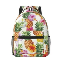 Uemuo Hawaiian Pineappl Printed Student Durable Water-resistant Backpack,Travel Backpack,Outdoor Activities Backpack, Laptop Backpack, Multi-compartment Backpack
