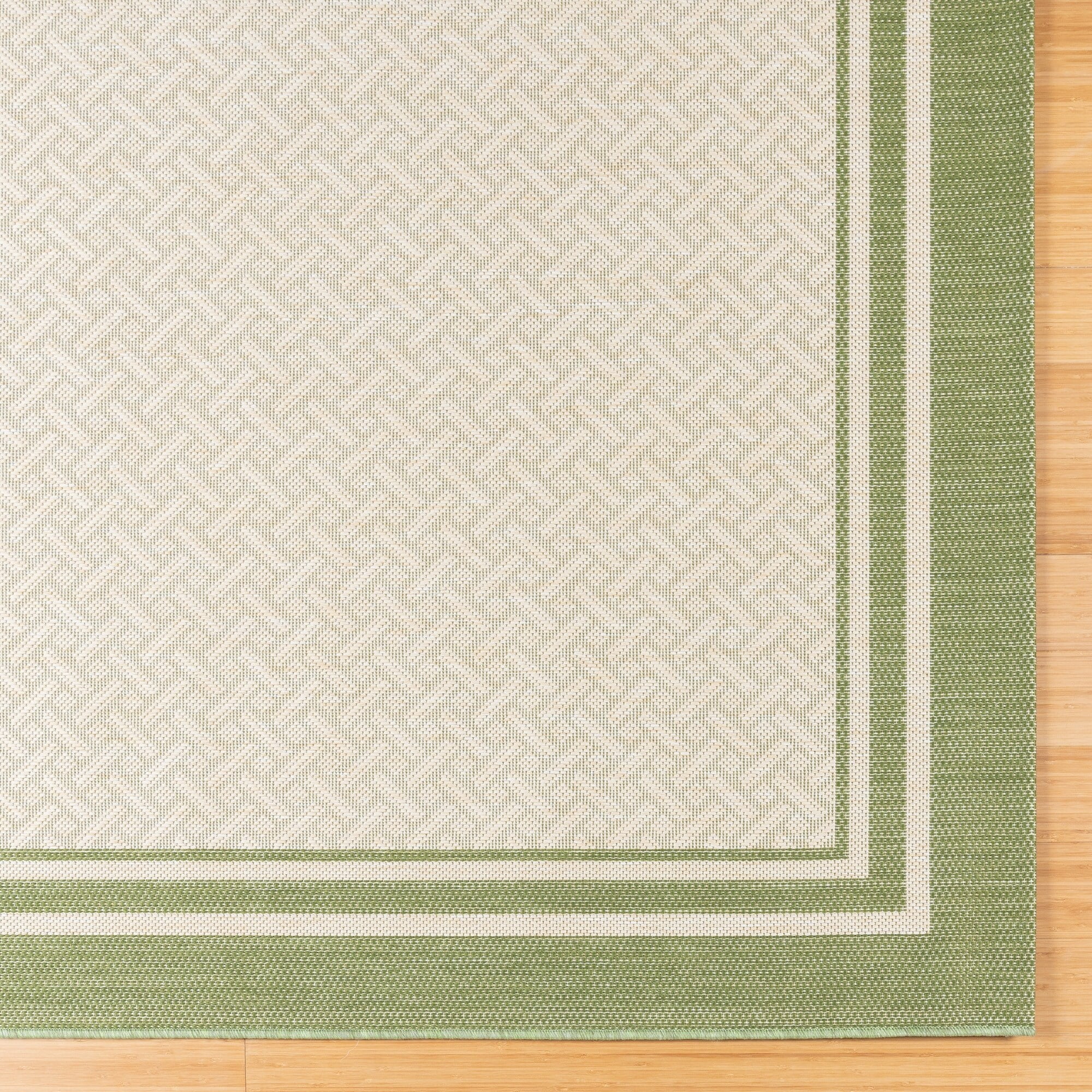 Gertmenian Paseo Soroa Classic Border Flatweave Indoor/ Outdoor Area Rug 5'3"x7' - Palm/Sand