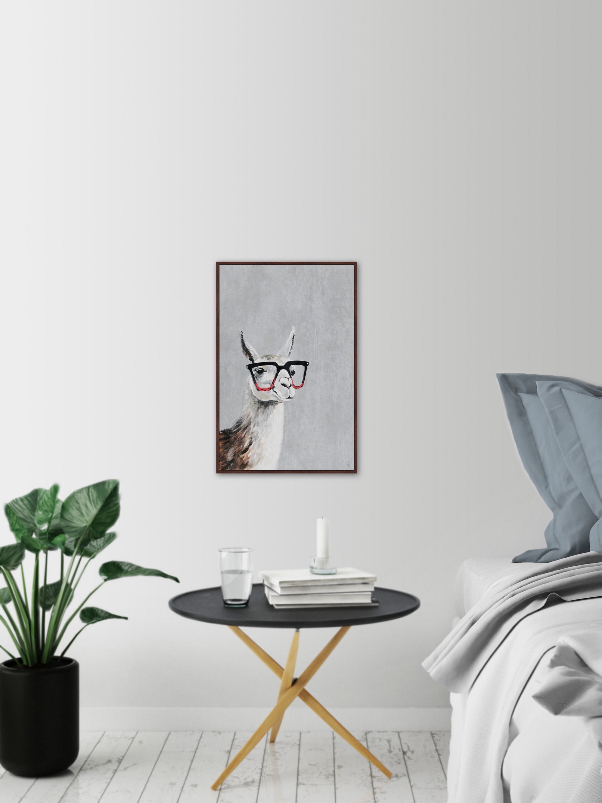 Smart Llama III Floater Framed Painting Print on Canvas