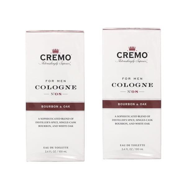 Cologne Cremo No. 8 Bourbon & Oak para hombre, 100 ml (paquete de 2)