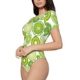 thumbnail image 2 of Naloa Kiwi Lemon Women's Short-Sleeved Onesie, One-Piece Swimsuit for Parties, dates, clubs - X-Large, 2 of 9