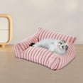 thumbnail image 1 of Sofá cama para gatos, cama para perros, suave, cómoda, a la moda, con base antideslizante, camas portátiles para gatos para el hogar, sofá para gatos Rosa, 1 of 8