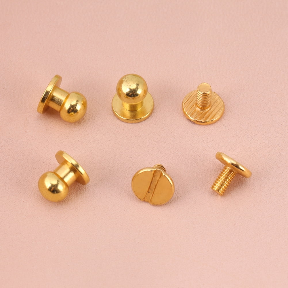 Ejoyous 20pcs Round Head Solid Copper Nail Rivet Button DIY Leather