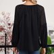 thumbnail image 3 of Top casual de mujer de manga larga con cuello redondo y empalme de encaje para primavera y otoño Negro XXL, 3 of 5