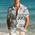 thumbnail image 4 of Awdenio Tshirts Shirts for Men Valentines Day Heart Short Sleeve Beach Button Down Causal Top Print Hawaii Shirts, 4 of 9