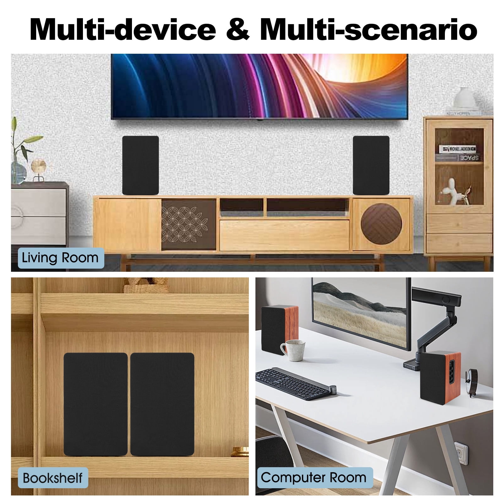 80W Powered Bluetooth Bookshelf Speakers, Record Player Speakers with 4 Inch Woofer, Stereo Speakers with Optical/AUX Connection for Turntable/PC and TV, No Receiver or Amplifier Required