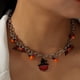 thumbnail image 2 of Collar con colgante de calabaza JAMW Metal Cristal Sencillez, 2 of 5