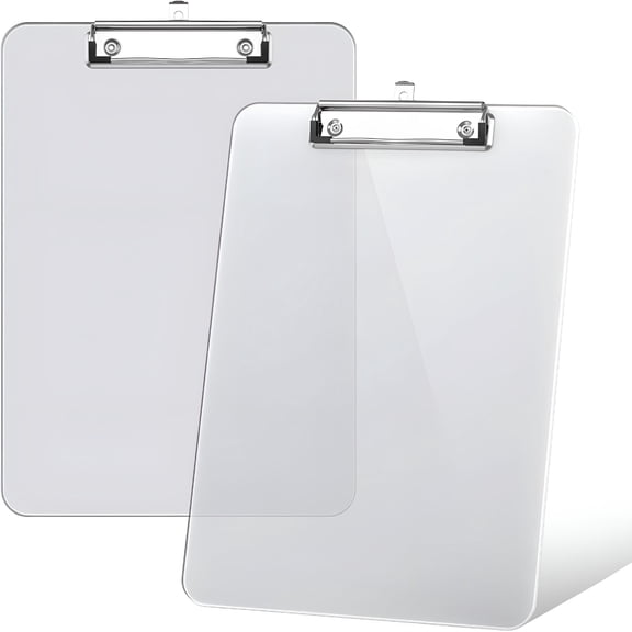 CCOCC 8.5 X 11 Plastic Clipboards Set of 1/2 Low Profile Metal Clip Translucent Board 12.5 X 9 in Letter Size Office Supply Back to School