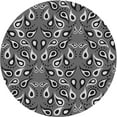 thumbnail image 1 of Ahgly Company Indoor Round Patterned Dark Gray Black Area Rugs, 4' Round, 1 of 6
