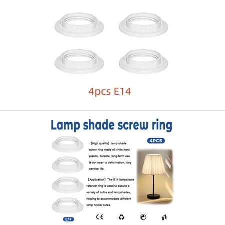 

Stickers-4 White Lamp Holder Fixing Rings-E14