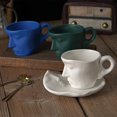 thumbnail image 3 of Latte Cup Kissing Mug Set Rounded Edge Easy to Clean Coffee Cup for Cereal Water Juice and Orange  White, 3 of 8