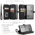 thumbnail image 2 of Tarise for Samsung Galaxy A54 Case Wallet for Women and Men, Galaxy A54 Case, PU Leather Magnetic Flip Strap Wristlet Zipper Card Holder Wallet Business Phone Cover for Samsung A54 5G (6.4"), Black, 2 of 10