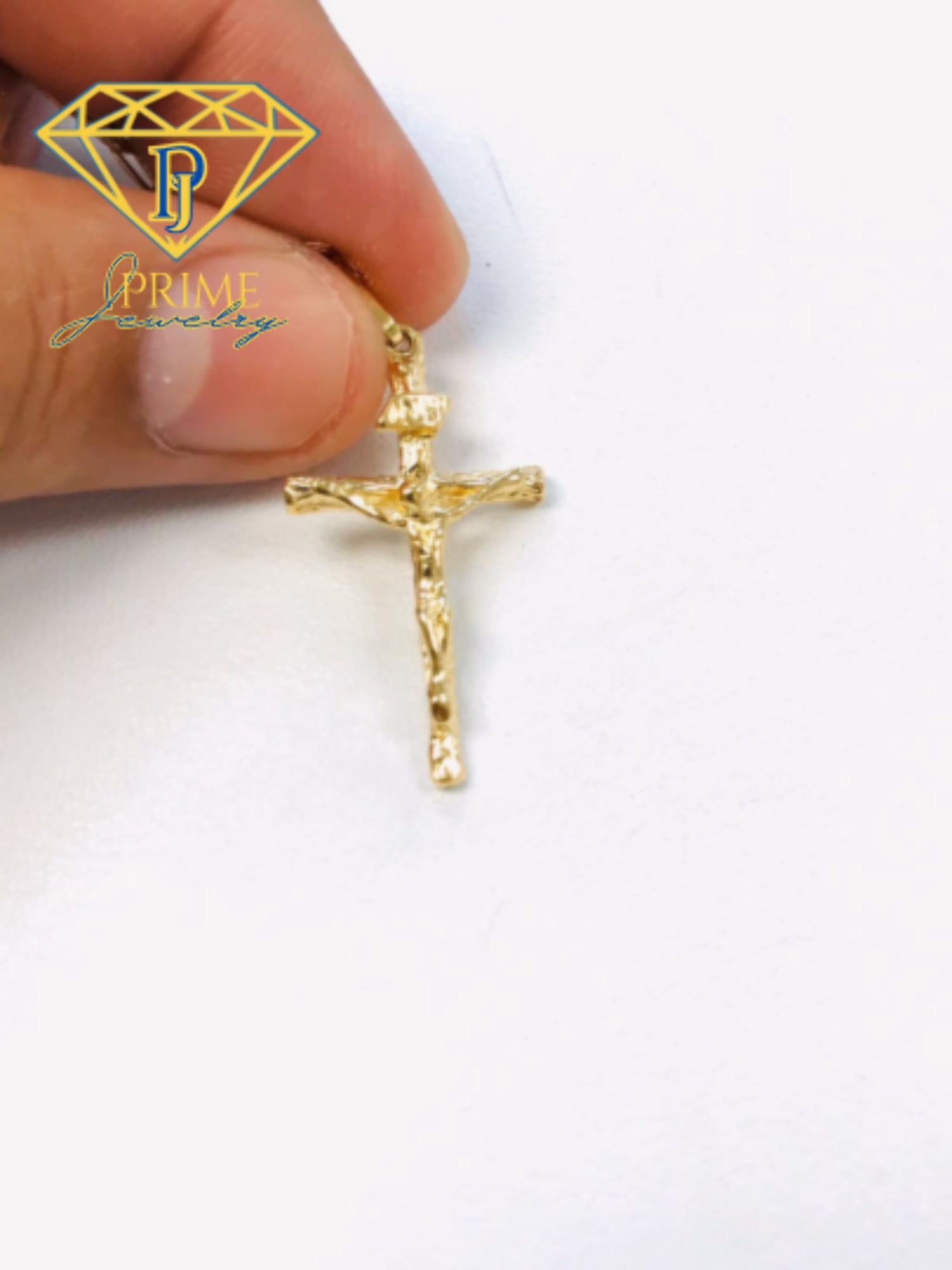 14K Gold Filled Pendant Cross 33x18mm Necklace 20” Figaro Link for Men Women - Prime Jewelry 269