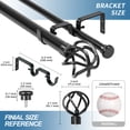 thumbnail image 3 of Urbanest Zeffoli Flat Button 1" 5/8" Double Drapery Curtain Window Rod Set - 48" to 84", Black, 3 of 6