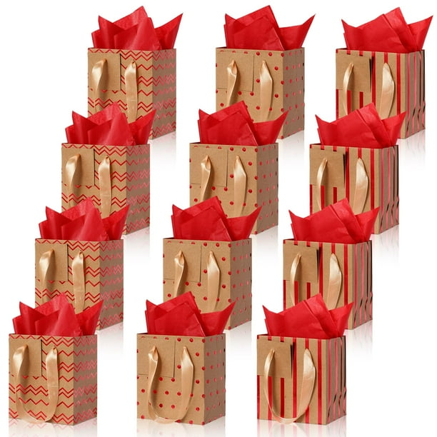 Set de envoltorios de regalo Tenare, 12 unidades, bolsas de papel metálicas, 18 x 10 x 23 cm