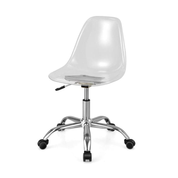 Acrylic Office Chair, Swivel Adjustable Height Desk Chair - Clear, 330lbs Capacity
