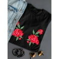 thumbnail image 3 of Cute Flower Graphic Women Black T-Shirt, Female x-Large, 3 of 4