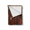 thumbnail image 2 of Prehistoric Soft Flannel Fleece Blanket, Aboriginal Style Patterns Tribal Motifs Objects Collage of Cave Pictures, Cozy Plush for Indoor and Outdoor Use, 70" x 90", Orange and Black, by Ambesonne, 2 of 6