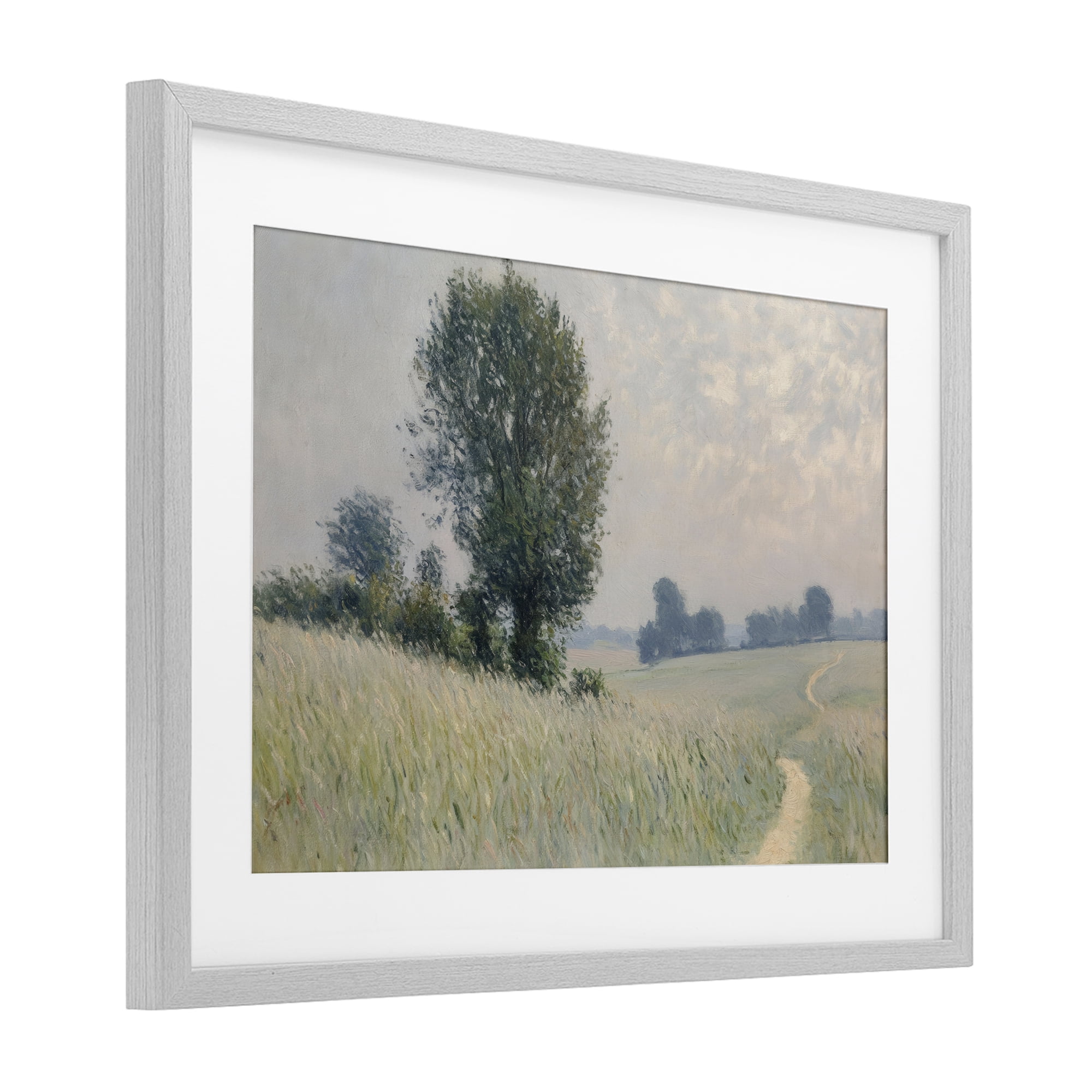 Stupell Industries Tall Grass Path Through Meadow Gray Framed Print Under Glass, design by Petal Prints Design
