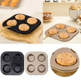 thumbnail image 5 of 4 Cup Cupcake Pan Non Stick Easy To Clean Baking Pan Air Fryer Small Oven Round Bakeware 2 Colors Cake Mould Baking Tray for Home Cooking, 5 of 5