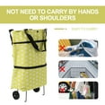 thumbnail image 5 of Collapsible Folding Shopping Bag with Wheels Shopping Trolley Trolley Bags Foldable Shopping Cart Wheeled Shopping Bag Travel Bag (Green Dot), 5 of 6