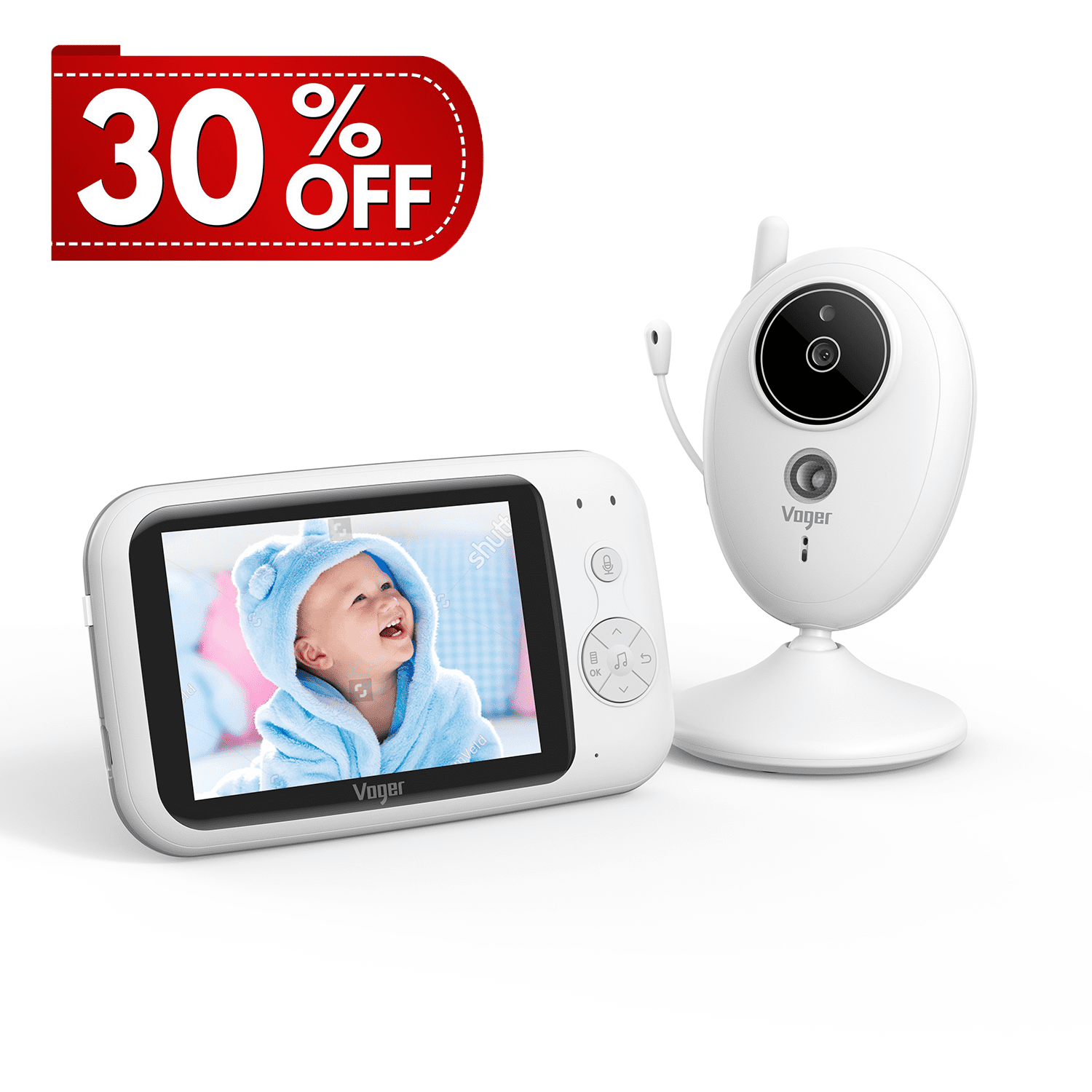 Baby Monitor with Digital Camera TOGUARD 3.5 Inch 2.4GHz Wireless Video Baby Monitor 1000ft Range Transmission Night Vision 2-Way Talk VOX Wake-up Temperature Sensor Lullabies High Capacity Battery 