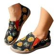 thumbnail image 3 of YLYL Fashion Sneakers for Halloween Pumpkin Print Lace-Up Canvas Flat Shoes Lightweight Slip-On Casual Festival Party Flats, 3 of 9