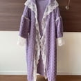 thumbnail image 6 of Hrsba Fleece Womens Robe Lace Trim Fashion Soft Long Robe, 6 of 7