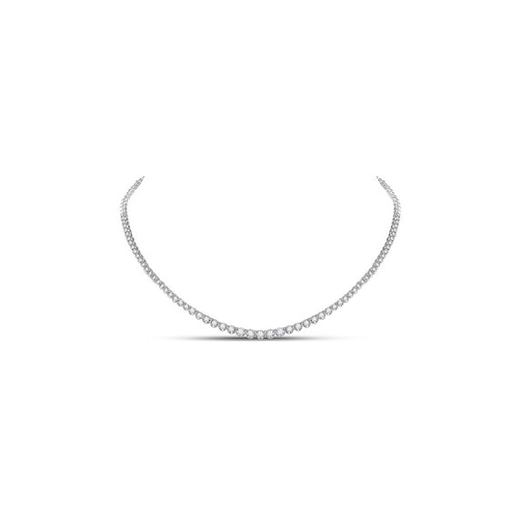 FB Jewels 14kt White Gold Womens Round Diamond Graduated Fashion Necklace 2.00 Cttw