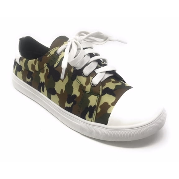 Forever Young Women's Camouflage With Solid White Tipping Lace up Sneakers