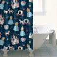 thumbnail image 4 of Dark Blue Princess Castle Pattern Shower Curtain 36"x72" ,Bathroom Decorative Shower Curtains Set with 12 Hooks,Modern Waterproof Washable Shower Curtain, 4 of 6