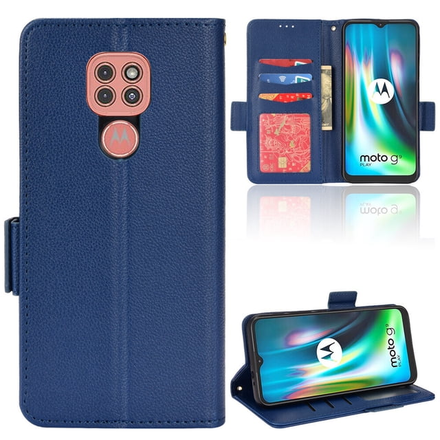 Motorola MOTO E7 Plus Case , PU Leather Flip Cover Card Slots Magnetic Closure Wallet Case for Motorola MOTO E7 Plus