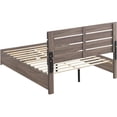 thumbnail image 4 of Queen Storage Bed Frame with 2 Drawers, Barrel Oak Finish Platform Bed, No Box Spring Needed, Wood MDF Construction, 4 of 8