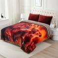 thumbnail image 3 of NC Faux Fur & Warm Fleece Blanket King Size 85"x93", A & B Printed Patterns 3-Ply Heavy Thick Microfiber Plush Blanket 8.5LB, Lion & Brown, 3 of 8