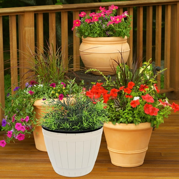 KAKOWELY African Violet Self Watering Pots White 2Pcs 7.3X7.3X6.1In