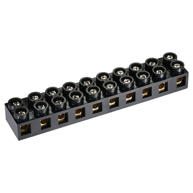 Unique Bargains Terminal Block 500V 60A Dual Row 10 Positions Screw Electric Barrier Strip 2 Pack