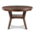thumbnail image 3 of Benjara Aine 5 PC Round Dining Table- Chair Set- Cherry Brown Wood- Fabric Seat, 3 of 6