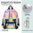thumbnail image 5 of Colorful Watercolor Stripe Pattern Backpack for School,Cute School Bag,Schoolbag with Adjustable Shoulder Straps & Padded Back,15.25"x11.5"x5.25", 5 of 5