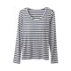 thumbnail image 2 of Pijama de manga larga para mujer, ropa de casa con almohadillas para el pecho, camiseta de manga larga, cómodo para uso externo, pijama de cuello redondo para mujer, 2 of 4