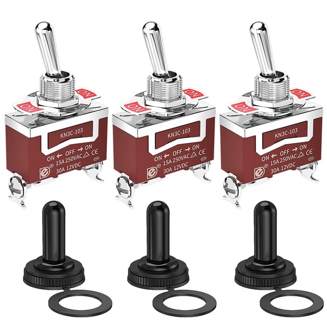 Interruptor de palanca Joinfworld, impermeable, 12 V DC, 30 A, 3 vías SPDT