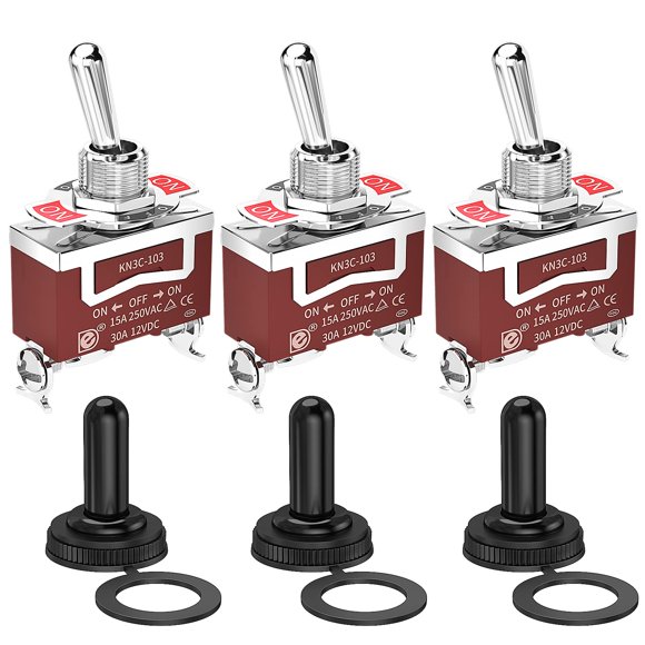 Interruptor de palanca Joinfworld, impermeable, 12 V DC, 30 A, 3 vías SPDT