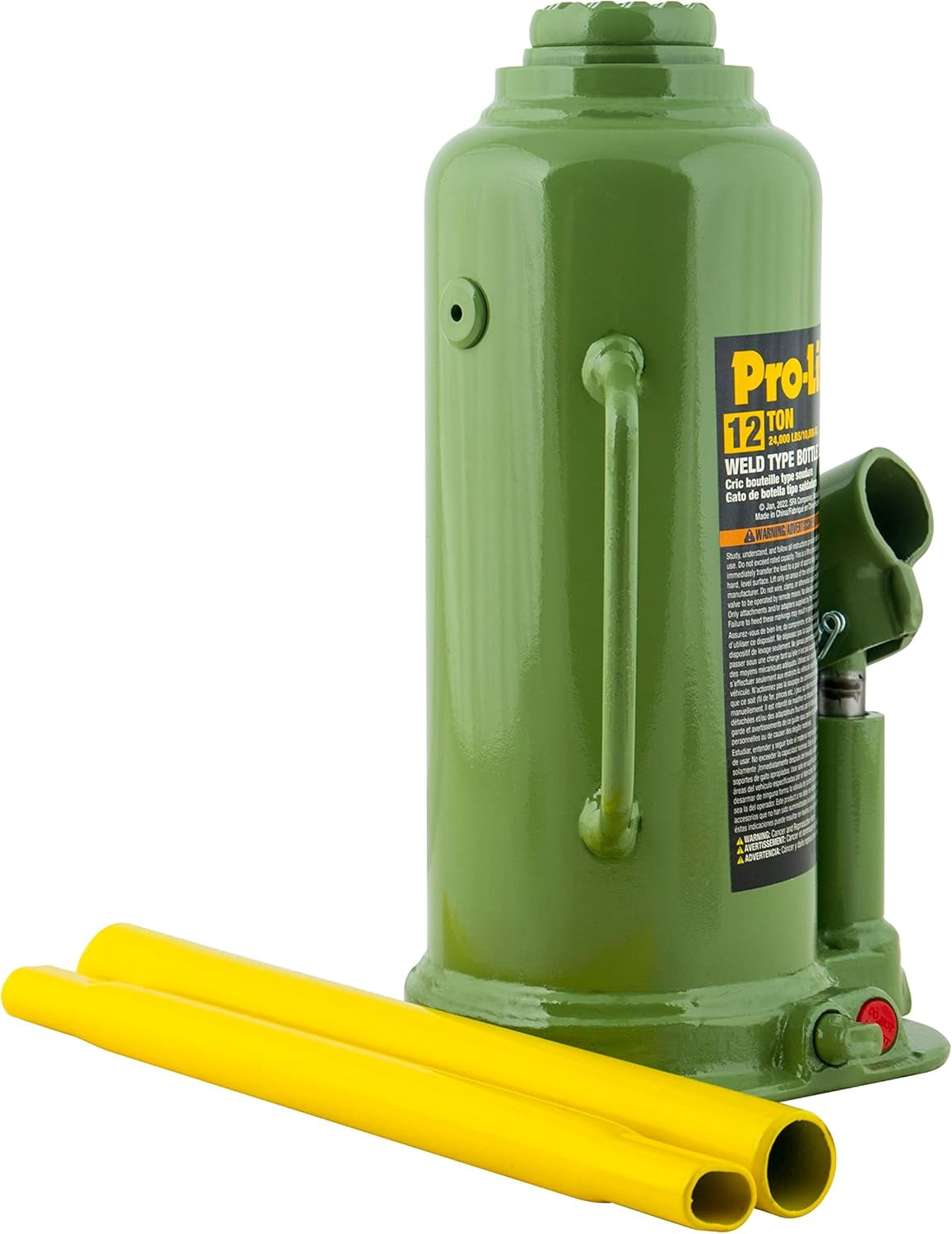 Pro-Lift B-012W 12 Ton Welded Bottle Jack - 24,000 Lbs Capacity