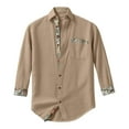 thumbnail image 6 of Dagegui Long Sleeve Shirt for Men Breathable Linen Shirts Patchwork Button Down Turndown Collar T-Shirt Casual Beach Tee Tops with Chest Pocket Khaki M, 6 of 6