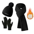 thumbnail image 2 of Bibifish Womens Hat Gloves Scarf Sets 3 Pc Solid Color Beanies Hat Gloves And Long Scarves Trendy Cold Weather Hat Neck Warmer Sets, 2 of 6