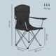 thumbnail image 3 of SONGMICS Silla de Camping, Juego de 2 Sillas de Exterior, Respaldo Alto, Apoyabrazos, Bolsillo para Tazas, Portátil, Plegable, Carga de 330 lbs, Acampada, Jardín, Pesca, Tela OxfordTerraza, Negro, 3 of 9